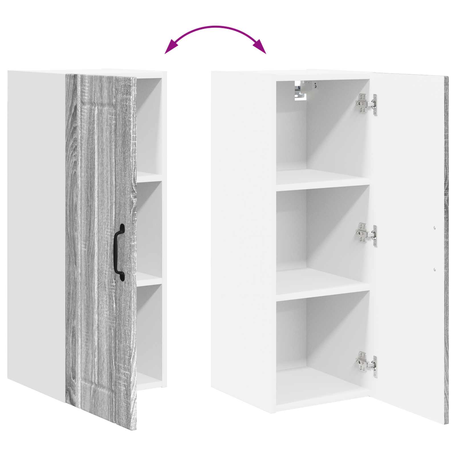 Ormar za Zid Lucca Siva sonoma 30 x 31 x 80 cm
