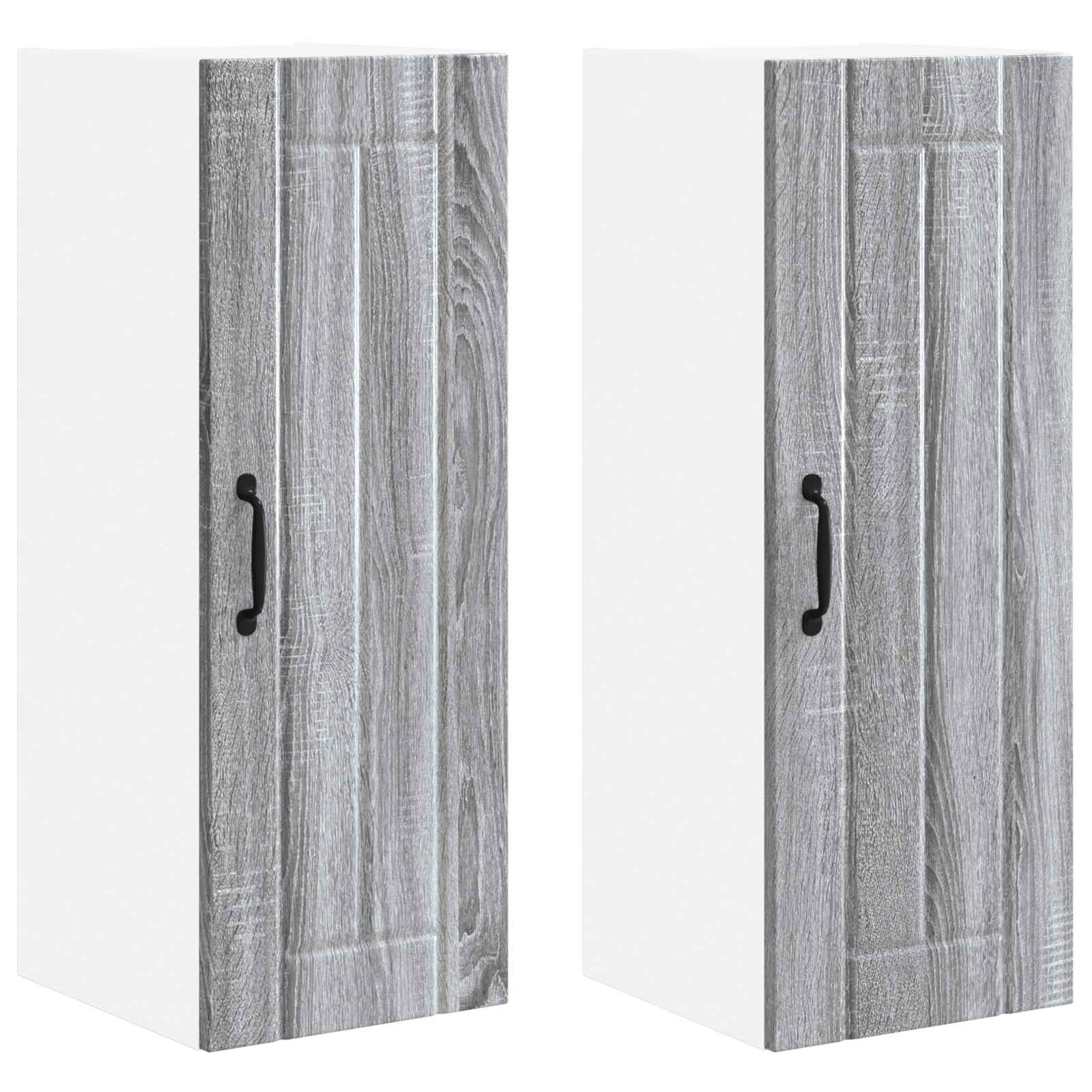 Ormar za Zid Lucca 2 pcs Siva sonoma 30 x 31 x 80 cm