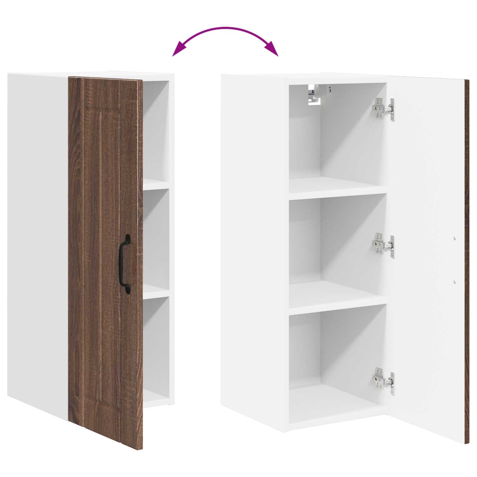 Ormar za Zid Lucca 2 pcs Smeđi hrast 30 x 31 x 80 cm