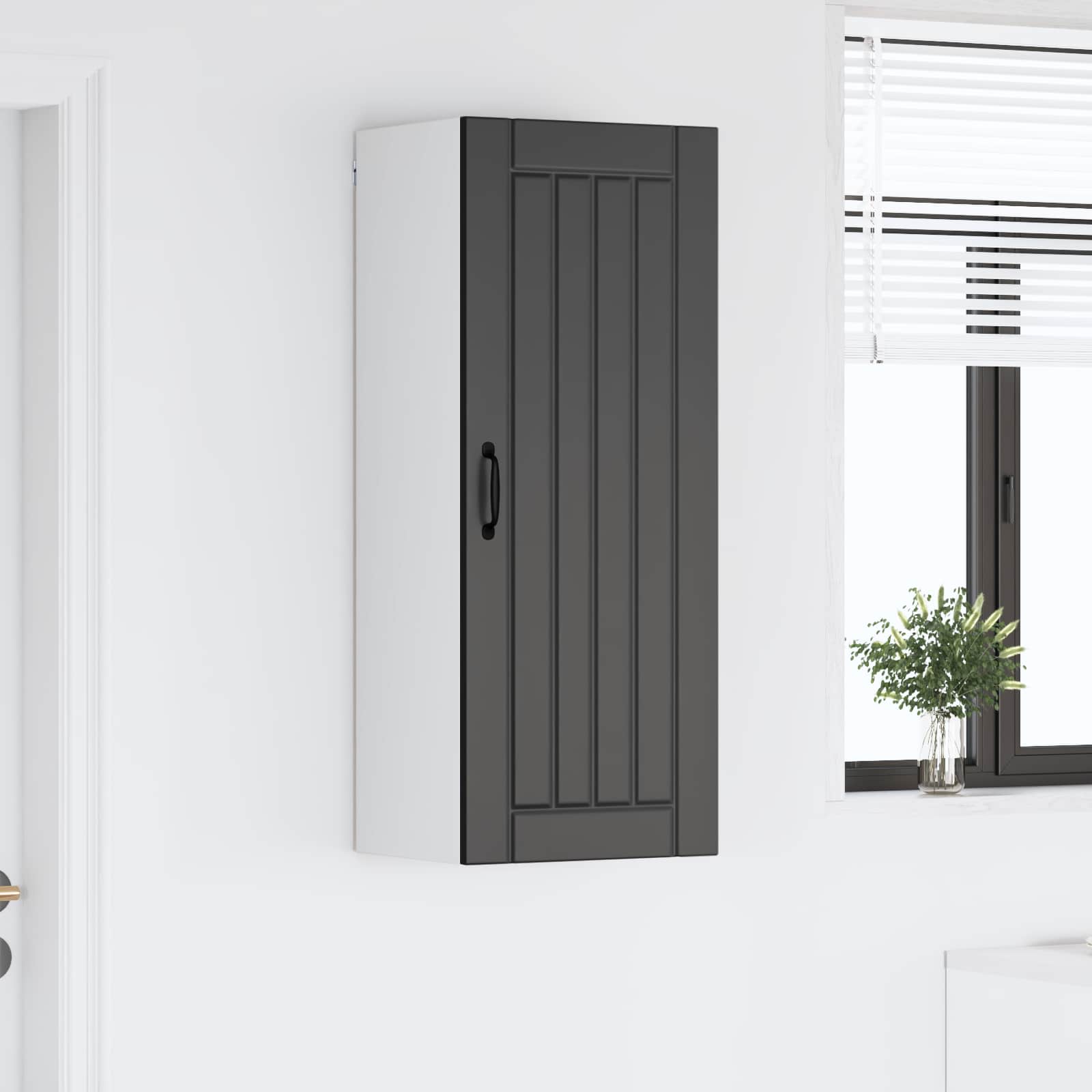 Ormar za Zid Lucca Crna 40 x 31 x 100 cm Konstruirano drvo