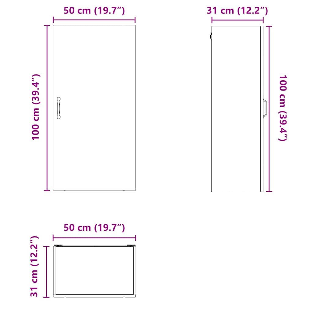 Ormar za Zid Lucca Staro drvo 50 x 31 x 100 cm