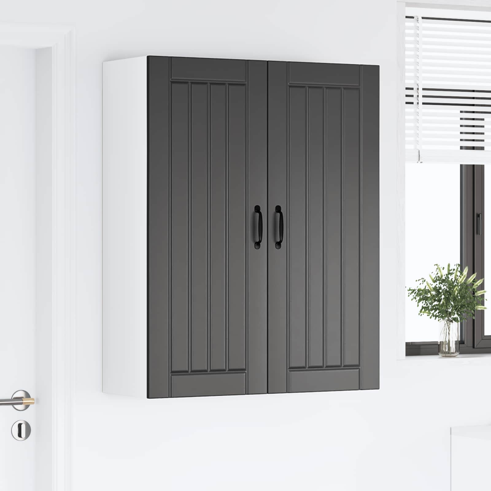 Ormar za Zid Lucca Crna 80 x 31 x 100 cm Konstruirano drvo
