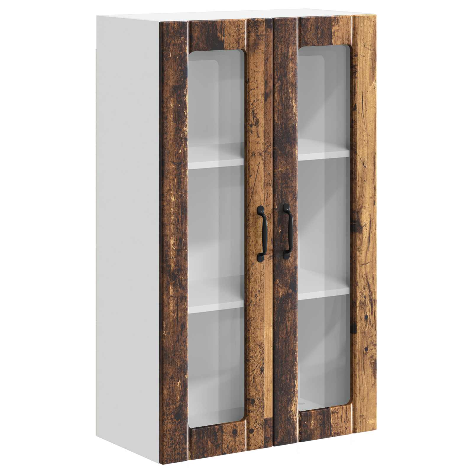 Zidni stakleni ormarić Lucca Staro drvo 60 x 31 x 100 cm