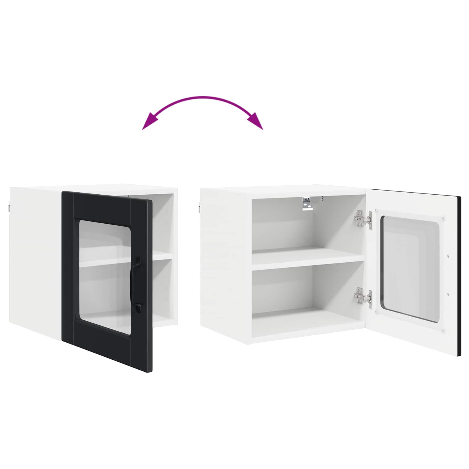 Zidni stakleni ormarić 2 pcs Crna 40 x 31 x 40 cm