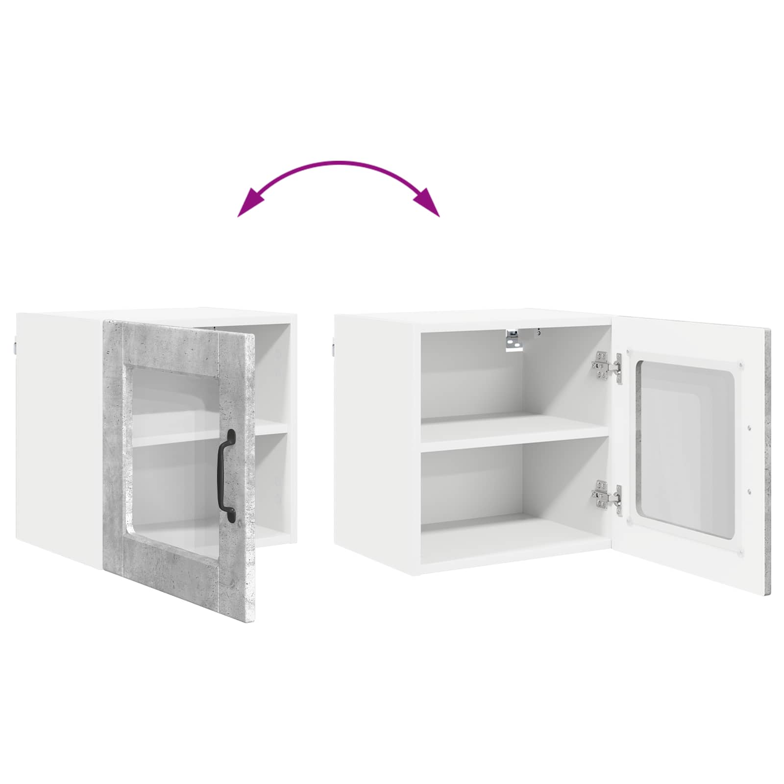 Zidni stakleni ormarić 2 pcs Betonski sivi 40 x 31 x 40 cm