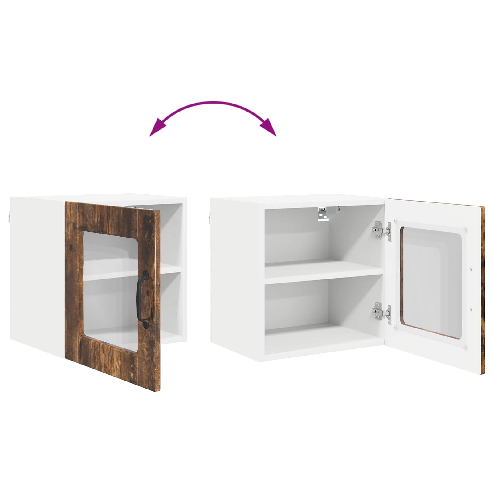 Zidni stakleni ormarić 2 pcs Dimljeni hrast 40 x 31 x 40 cm