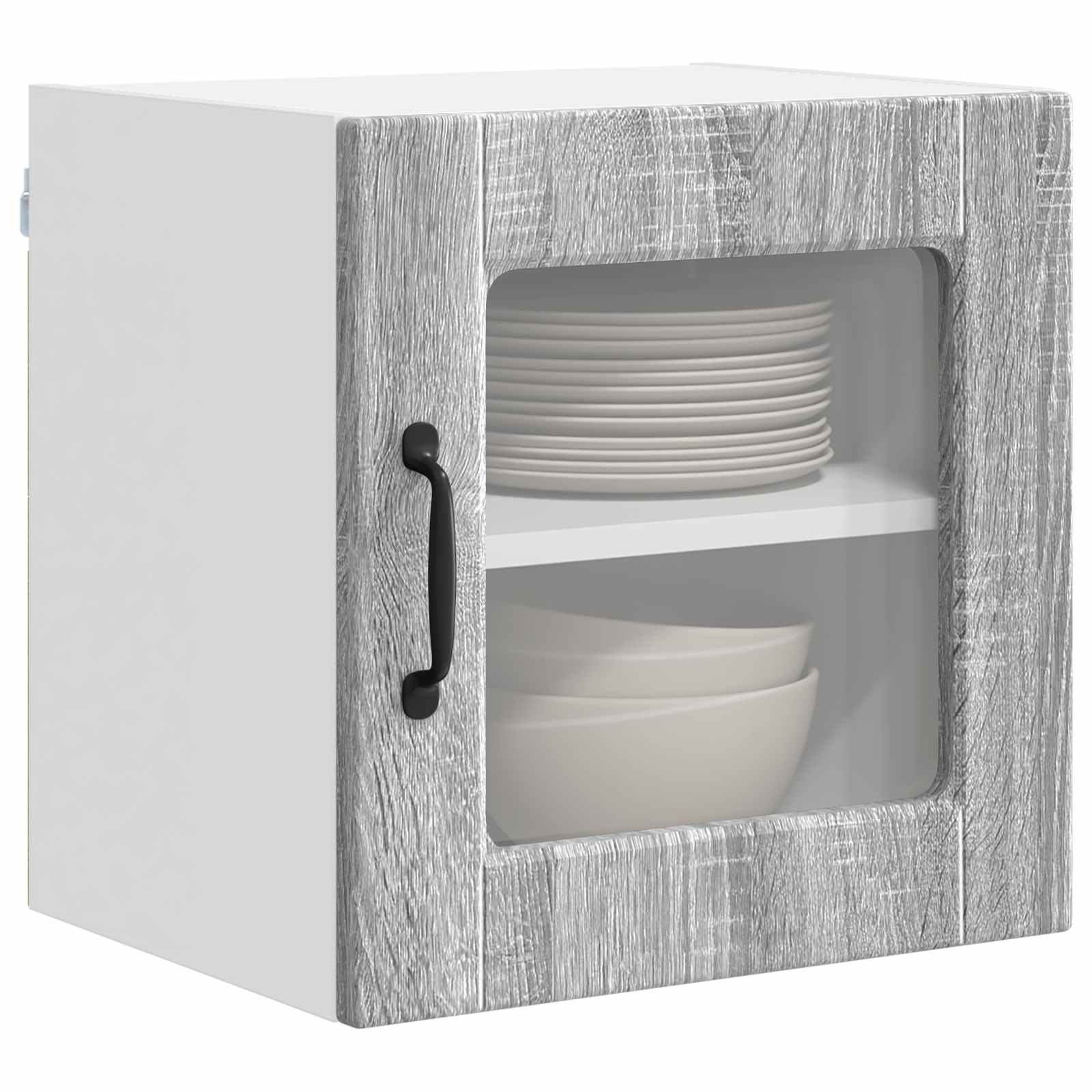 Zidni stakleni ormarić 2 pcs Siva Sonoma 40 x 31 x 40 cm