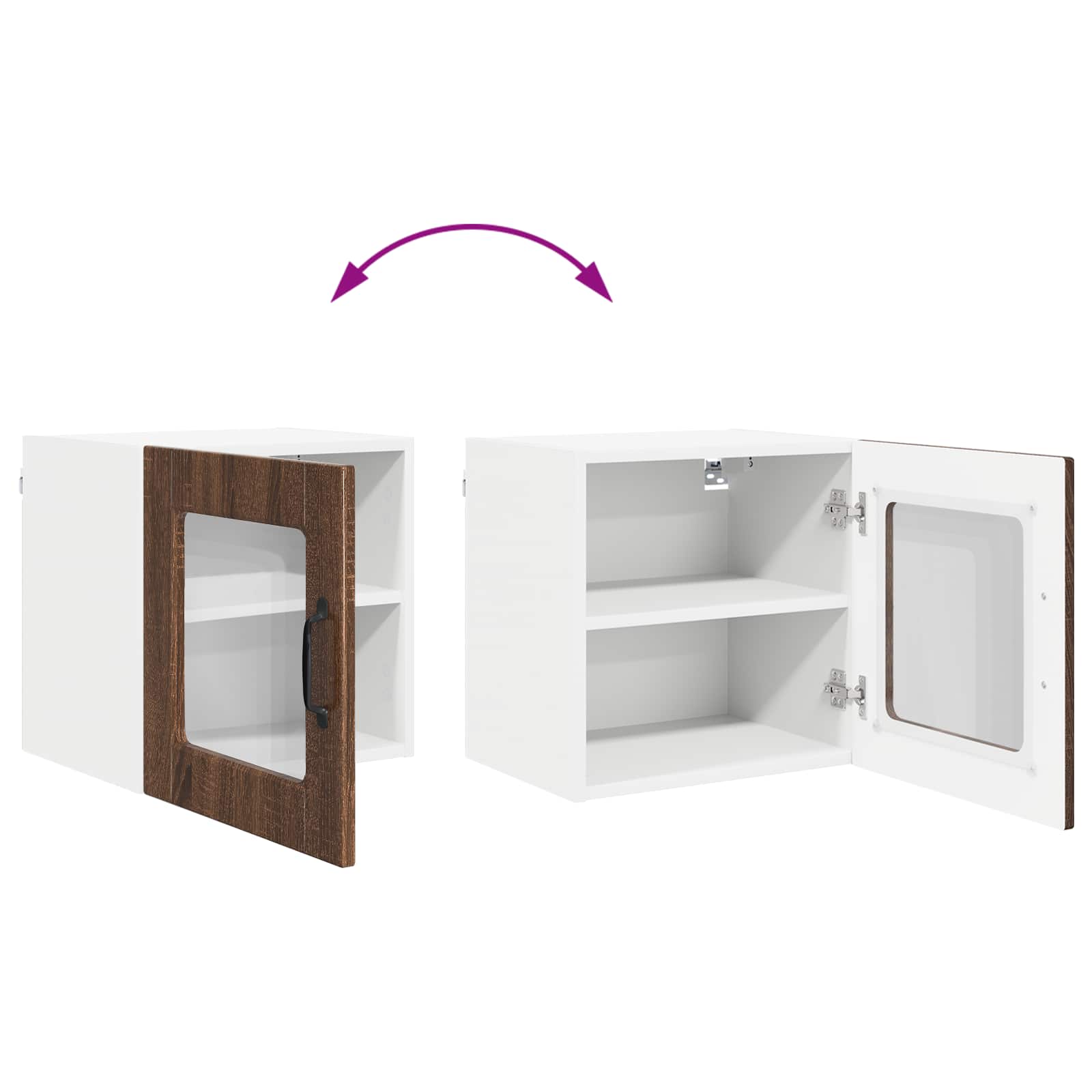 Zidni stakleni ormarić 2 pcs Smeđi hrast 40 x 31 x 40 cm