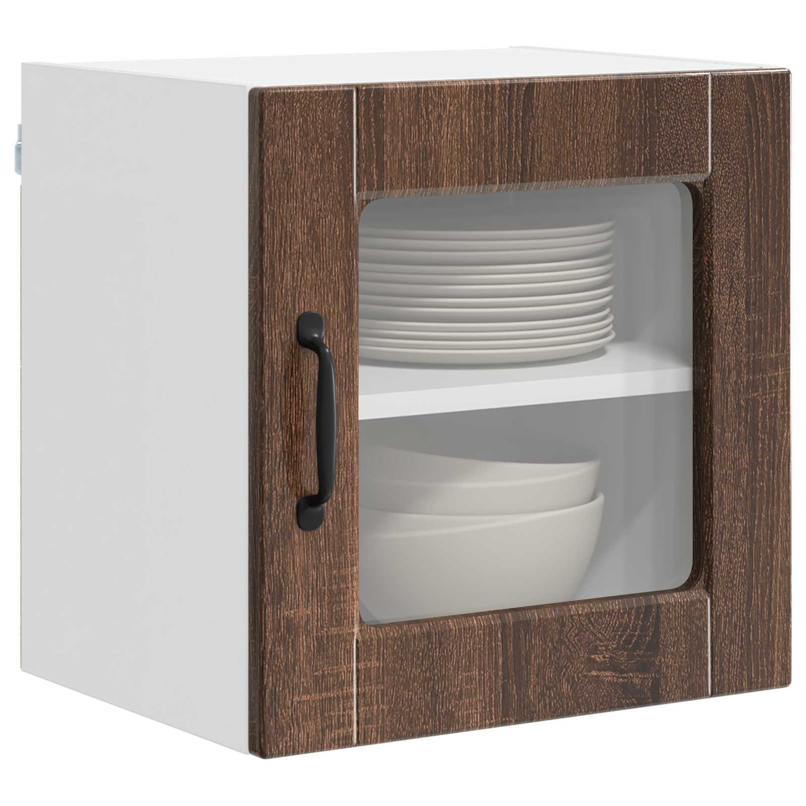 Zidni stakleni ormarić 2 pcs Smeđi hrast 40 x 31 x 40 cm