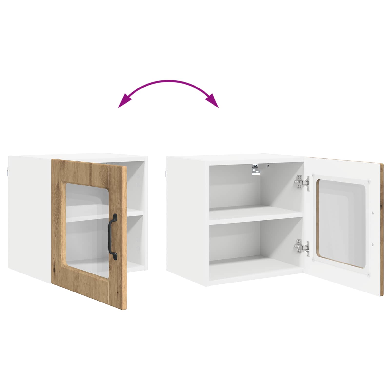 Zidni stakleni ormarić 2 pcs Umjetnički hrast 40 x 31 x 40 cm