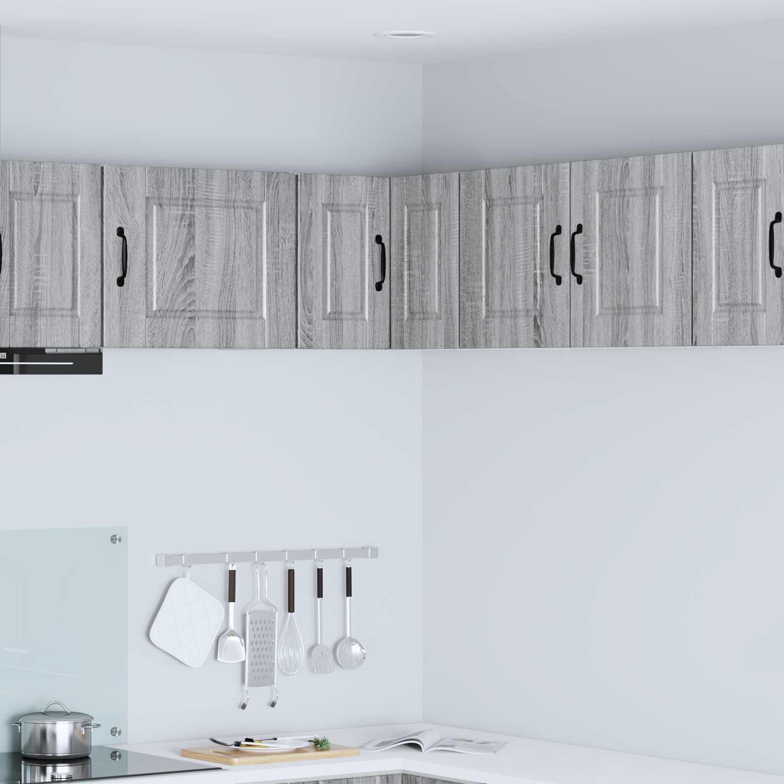 Zidni kutni ormar Siva Sonoma 57 x 57 x 40 cm Konstruirano drvo