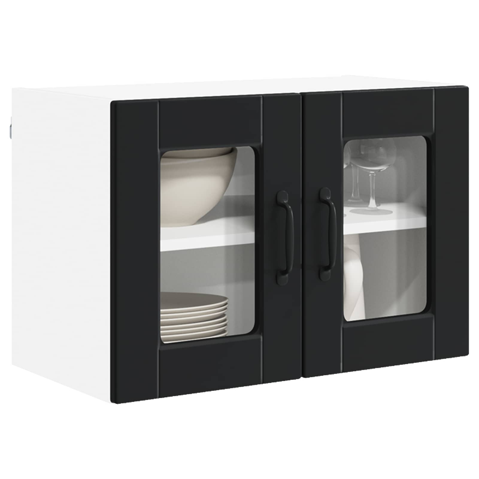 Zidni stakleni ormarić Crna 60 x 31 x 40 cm Konstruirano drvo