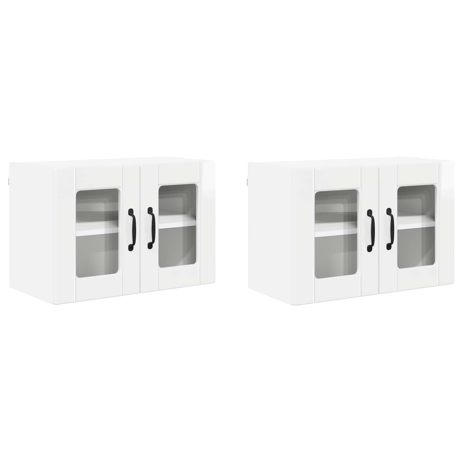 Zidni stakleni ormarić 2 pcs Visoki sjaj bijela 60 x 31 x 40 cm