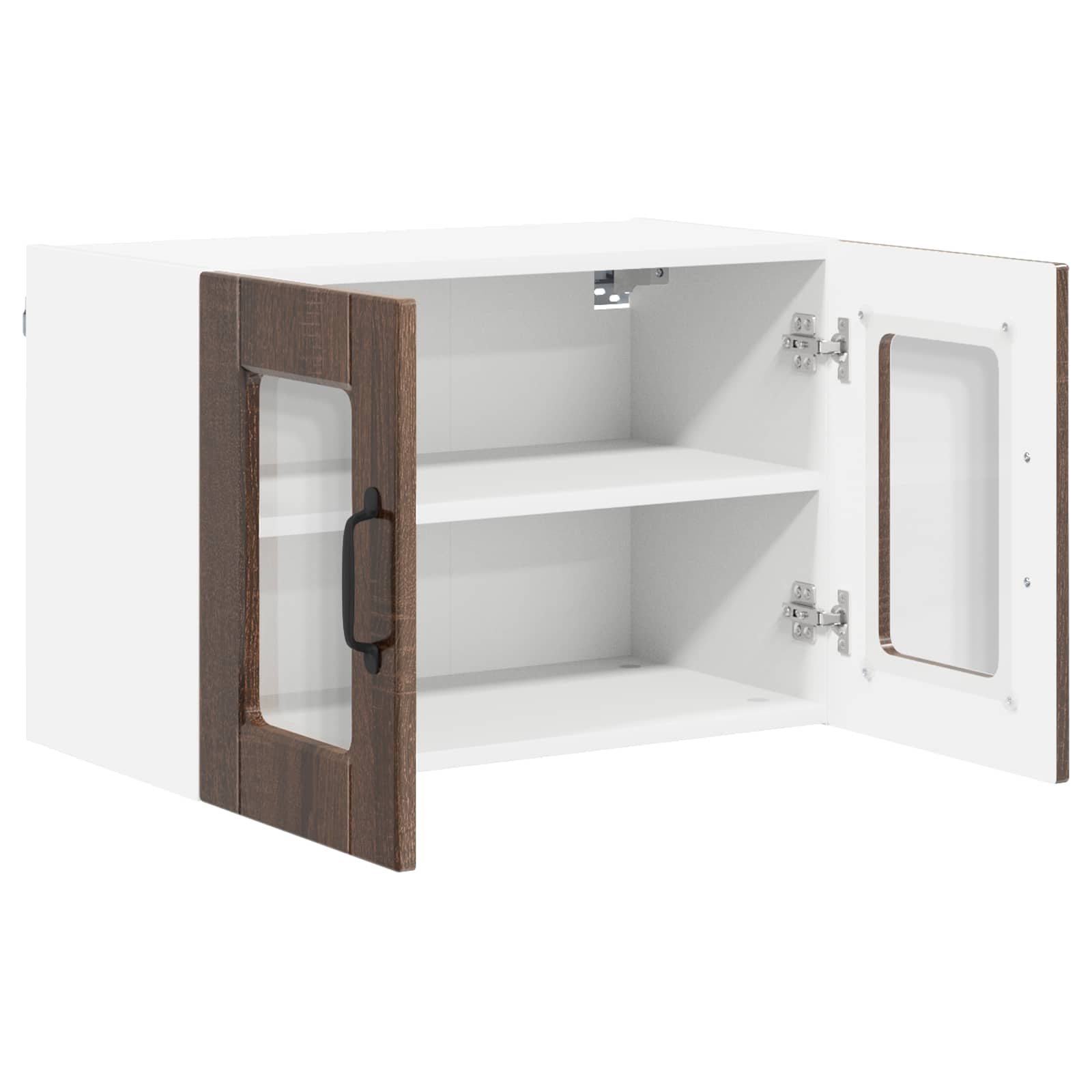 Zidni stakleni ormarić 2 pcs Smeđi hrast 60 x 31 x 40 cm