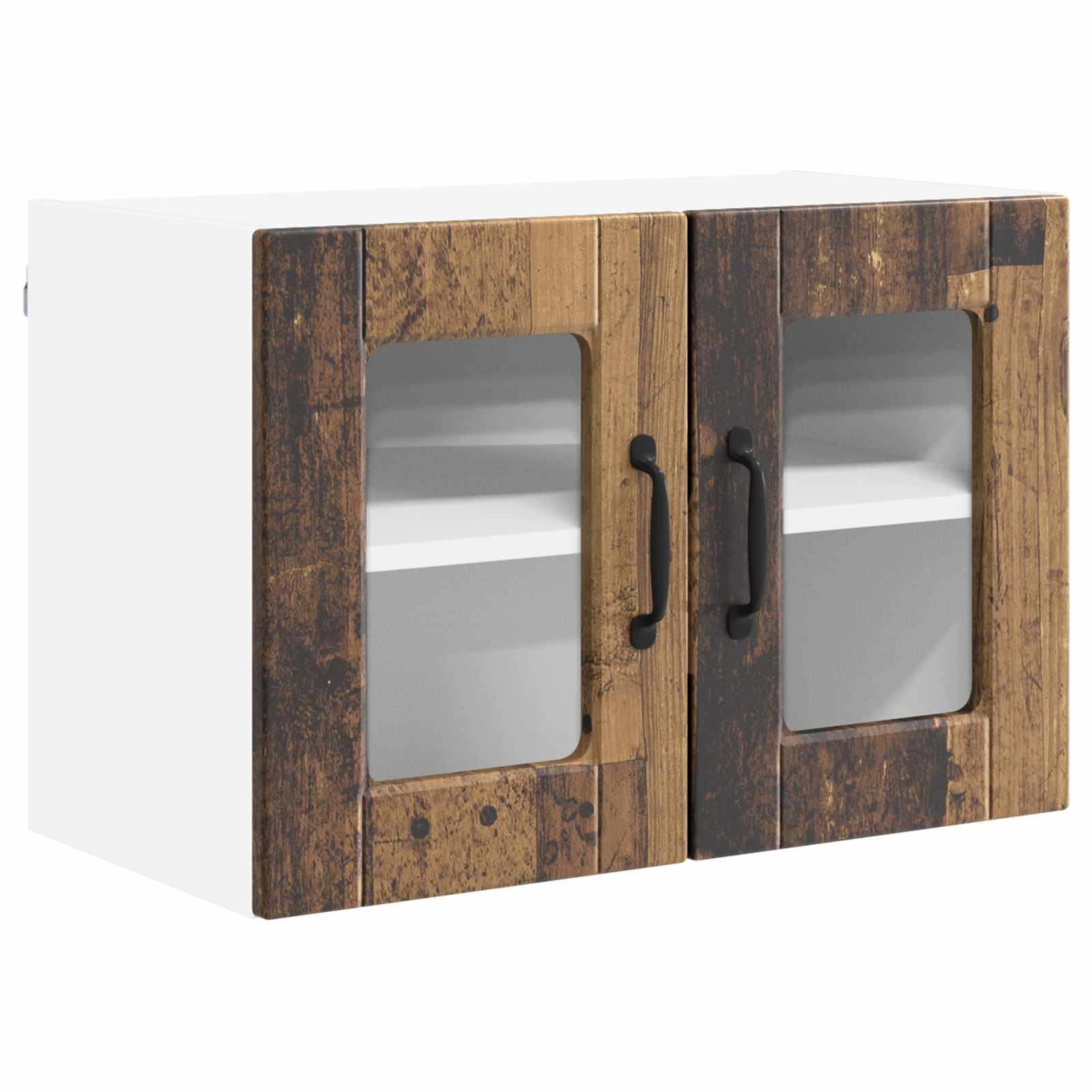 Zidni stakleni ormarić 2 pcs Staro drvo 60 x 31 x 40 cm