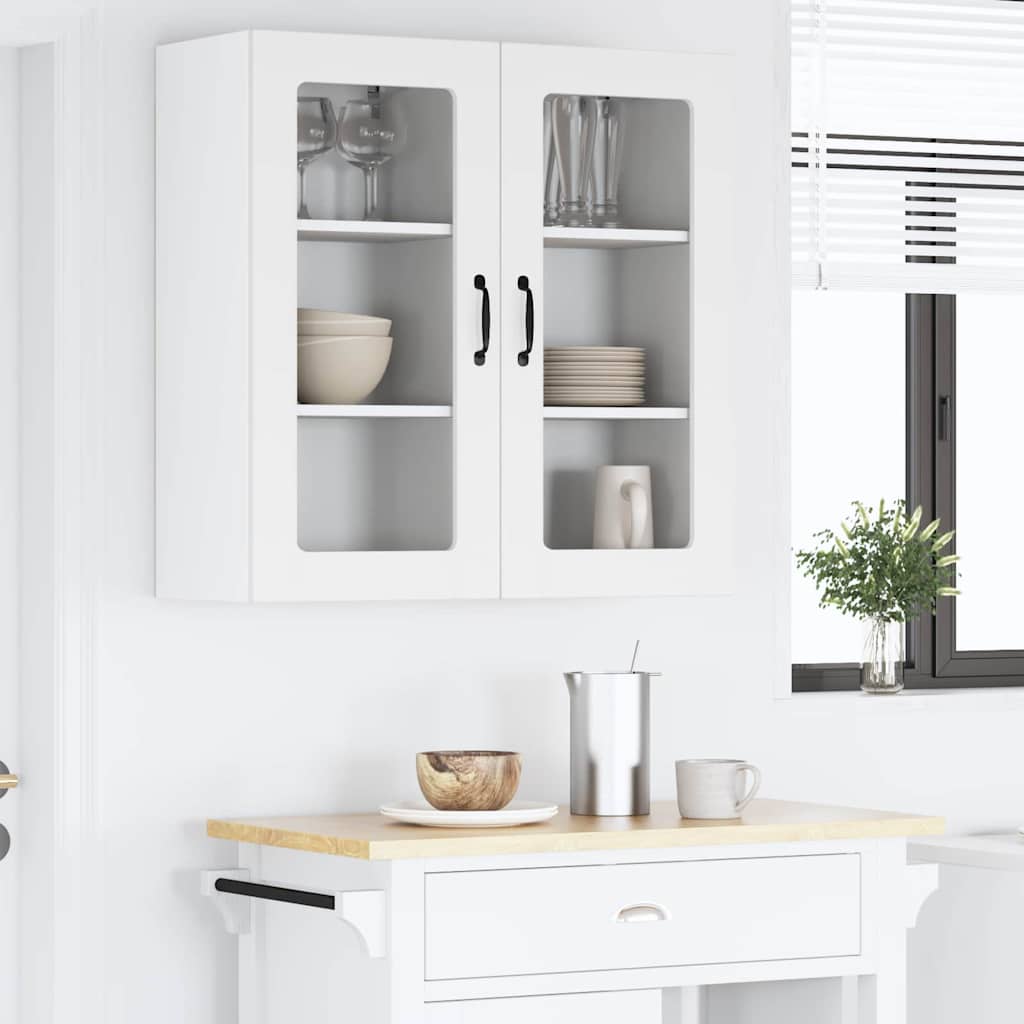 Zidni stakleni ormarić 2 pcs Bijelo 40 x 31 x 80 cm