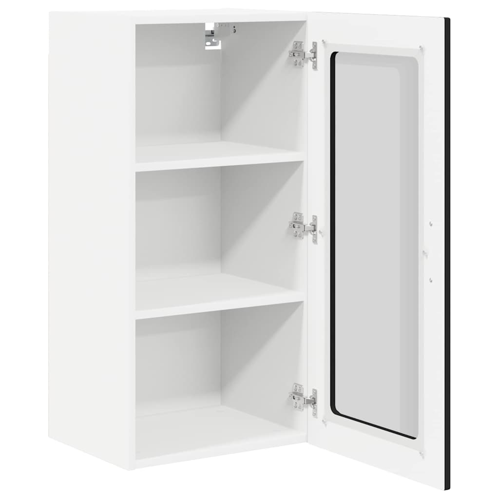 Zidni stakleni ormarić Crna 40 x 31 x 80 cm Konstruirano drvo