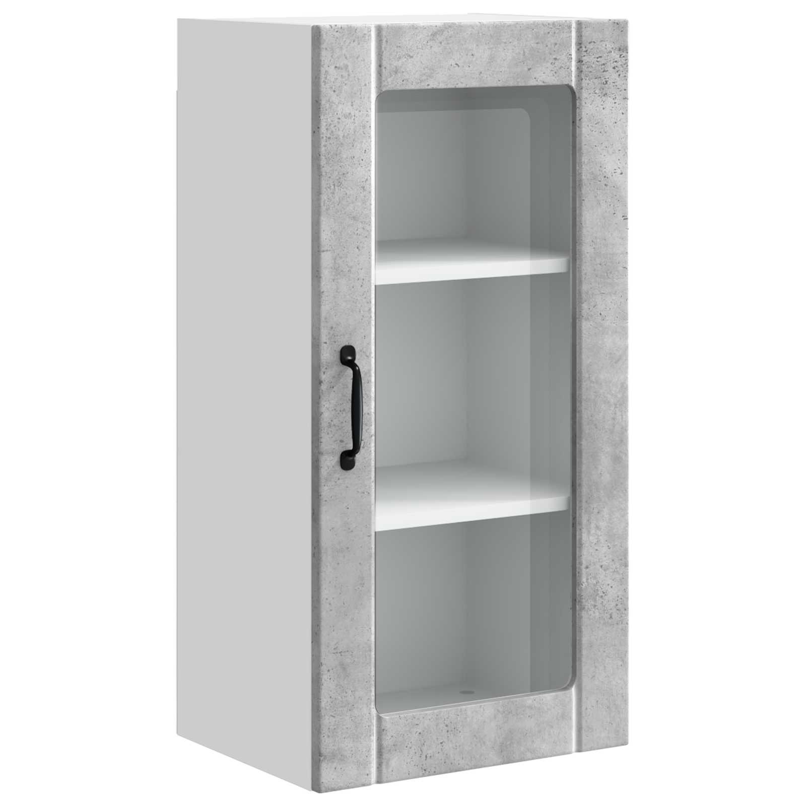 Zidni stakleni ormarić 2 pcs Betonski sivi 40 x 31 x 80 cm