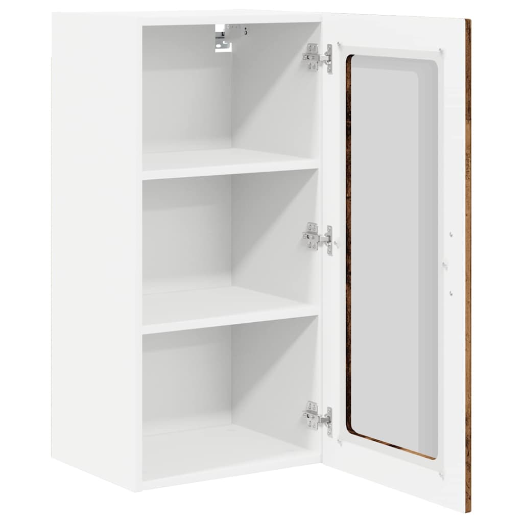 Zidni stakleni ormarić 2 pcs Staro drvo 40 x 31 x 80 cm
