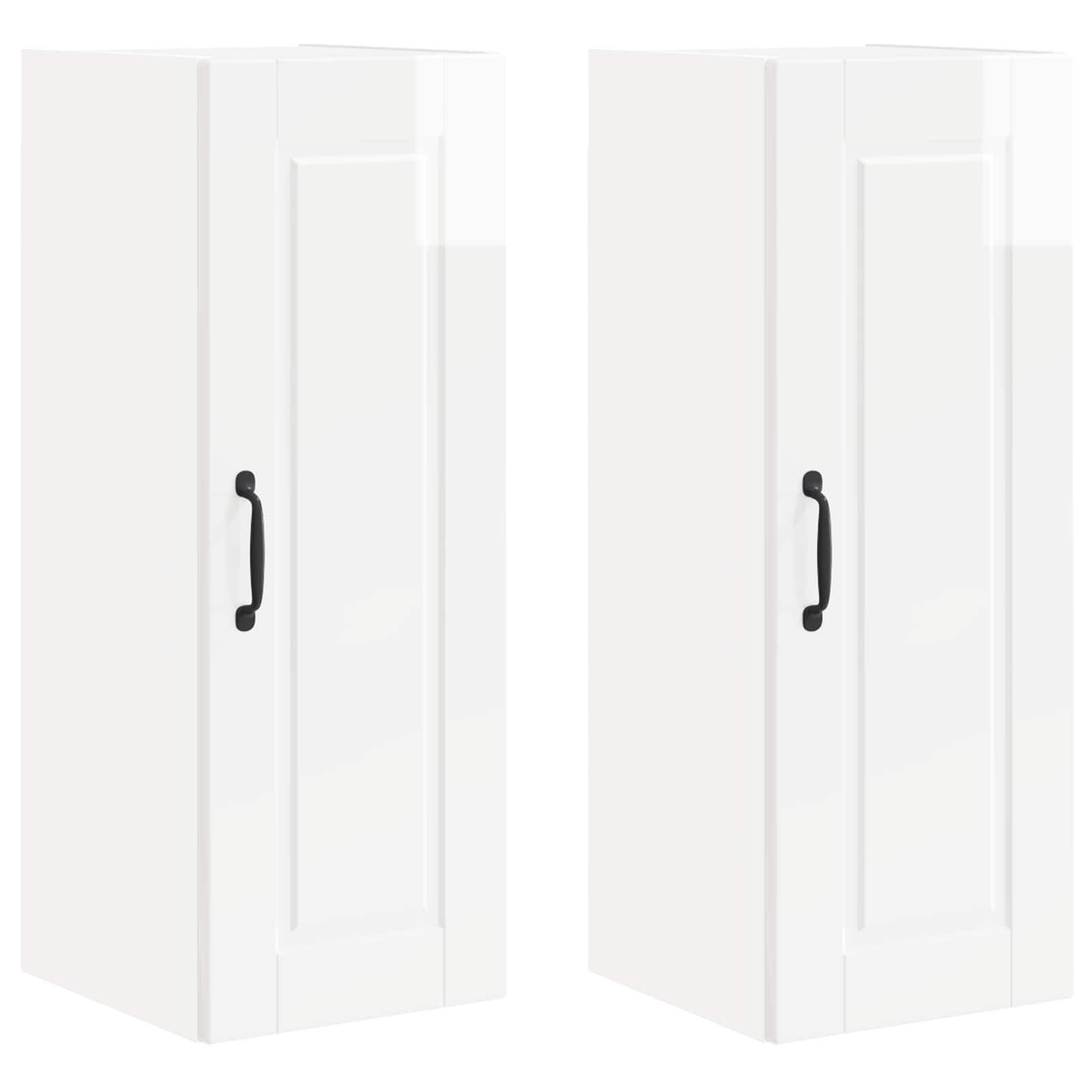 Ormar za Zid 2 pcs Visoki sjaj bijela 30 x 31 x 80 cm