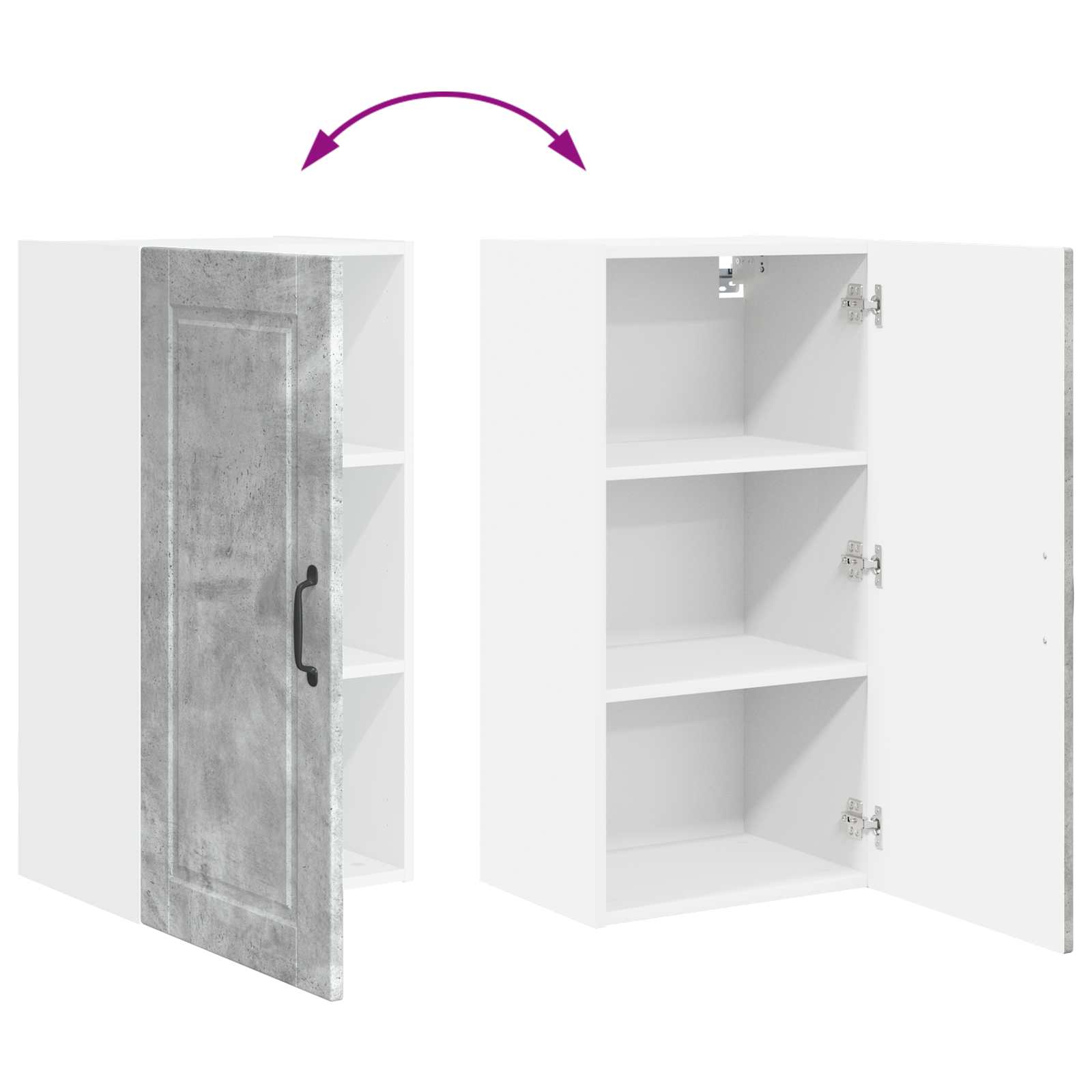 Ormar za Zid Betonski sivi 40 x 31 x 80 cm Konstruirano drvo