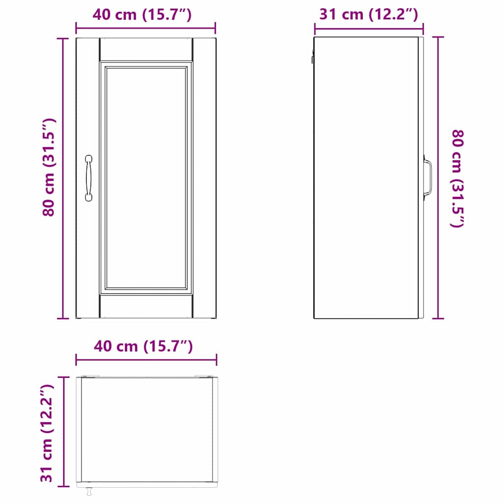 Ormar za Zid Staro drvo 40 x 31 x 80 cm Konstruirano drvo