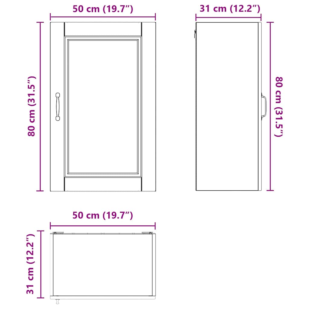 Ormar za Zid Dimljeni hrast 50 x 31 x 80 cm Konstruirano drvo