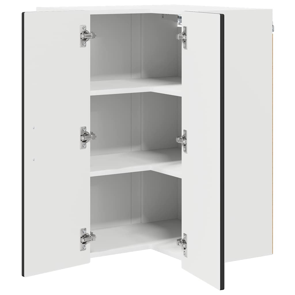 Zidni kutni ormar Crna 57 x 57 x 80 cm Konstruirano drvo