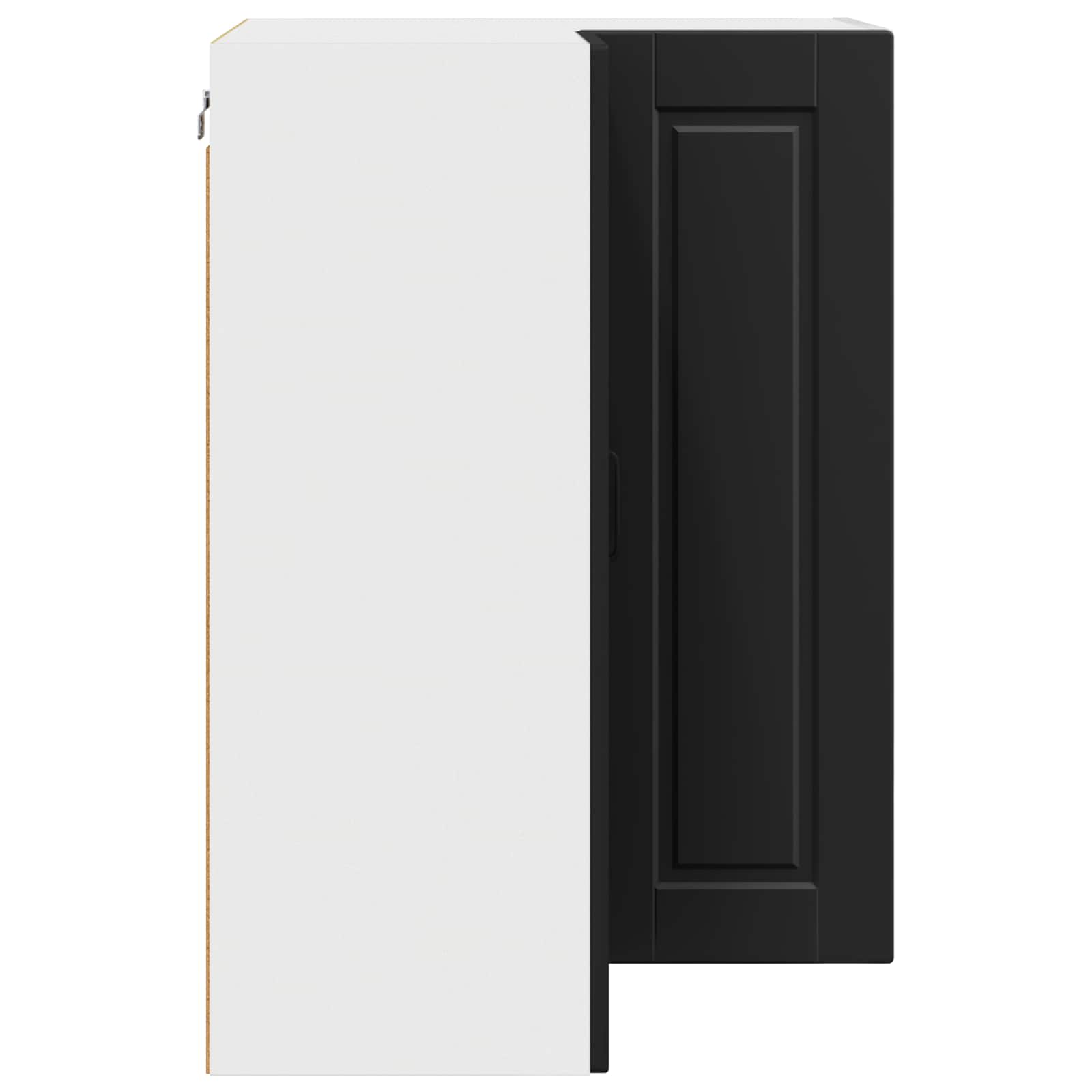 Zidni kutni ormar Crna 57 x 57 x 80 cm Konstruirano drvo