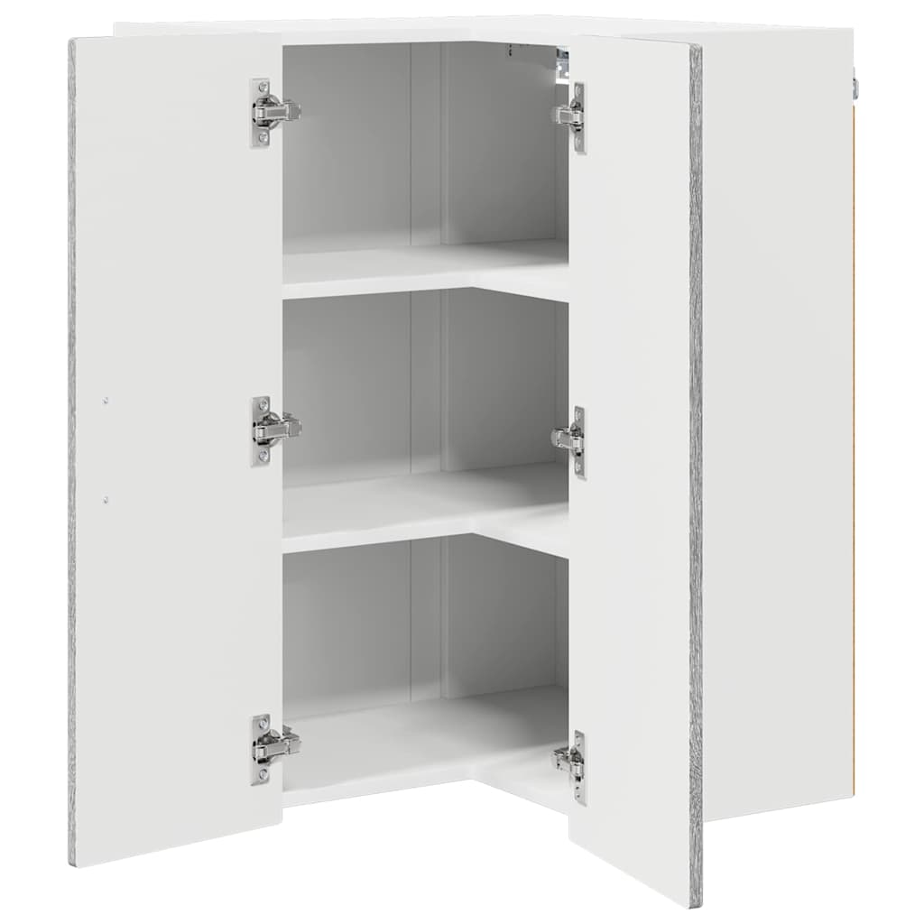 Zidni kutni ormar Siva Sonoma 57 x 57 x 80 cm Konstruirano drvo