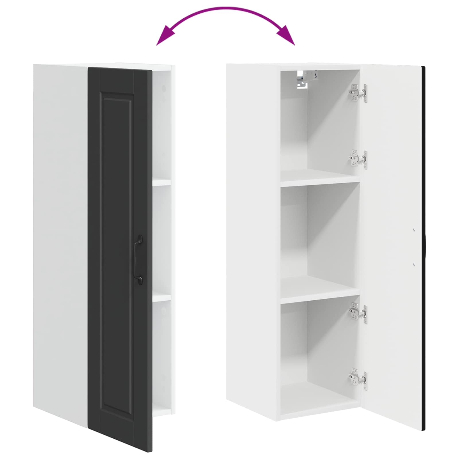 Ormar za Zid Crna 30 x 31 x 100 cm Konstruirano drvo
