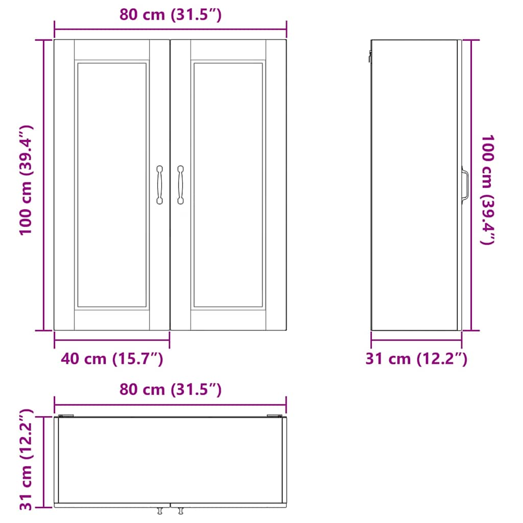 Ormar za Zid Staro drvo 80 x 31 x 100 cm Konstruirano drvo