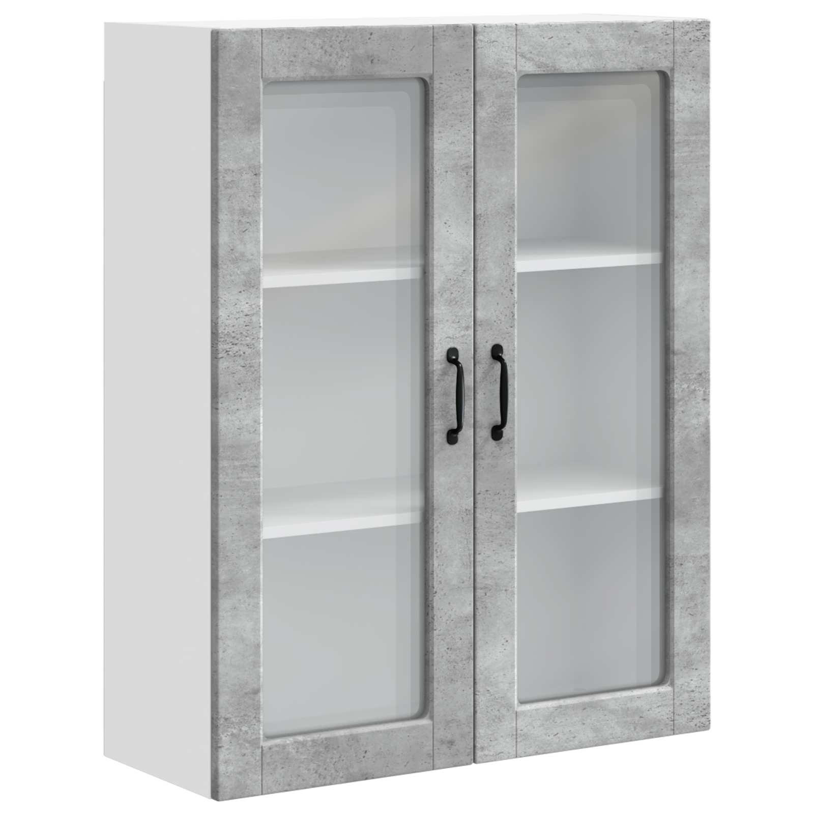 Zidni stakleni ormarić Betonski sivi 80 x 31 x 100 cm