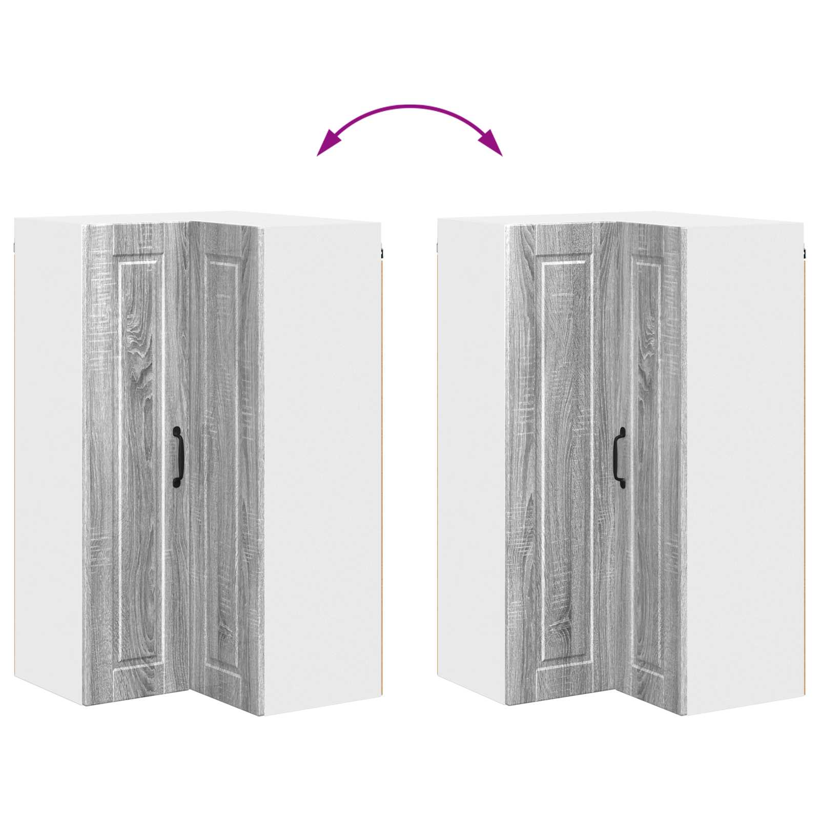 Zidni kutni ormar Siva Sonoma 57 x 57 x 100 cm