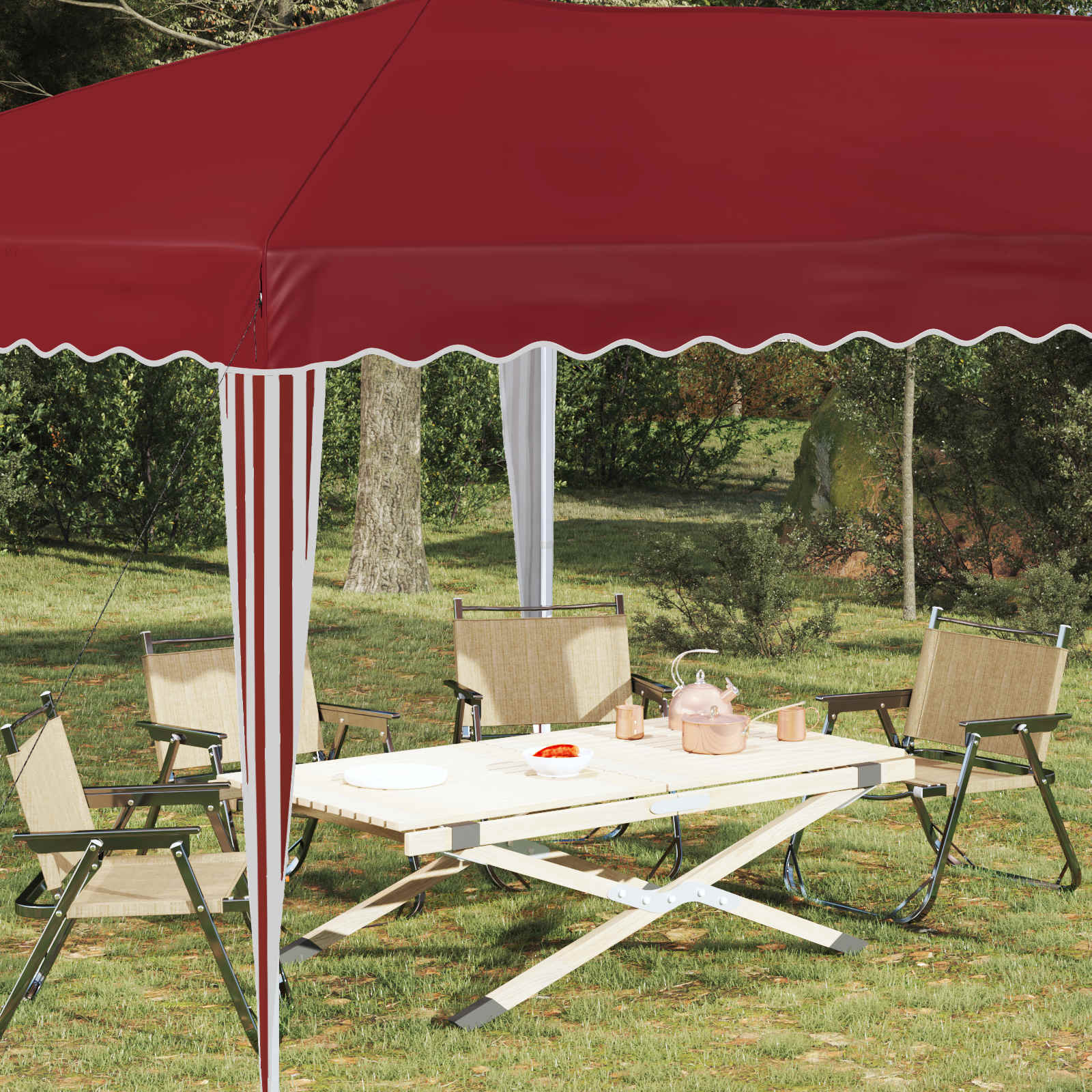 Rastezljivi šator za zabave 575 x 290 x 245 cm Tamno crvena