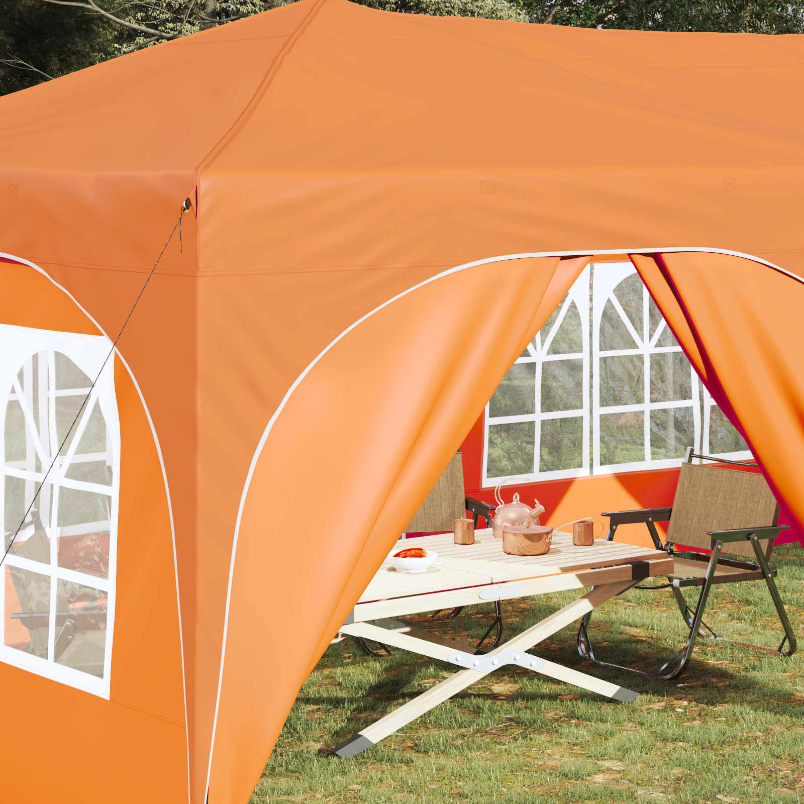 Rastezljivi šator za zabave 575 x 288 x 245 cm Narančasta
