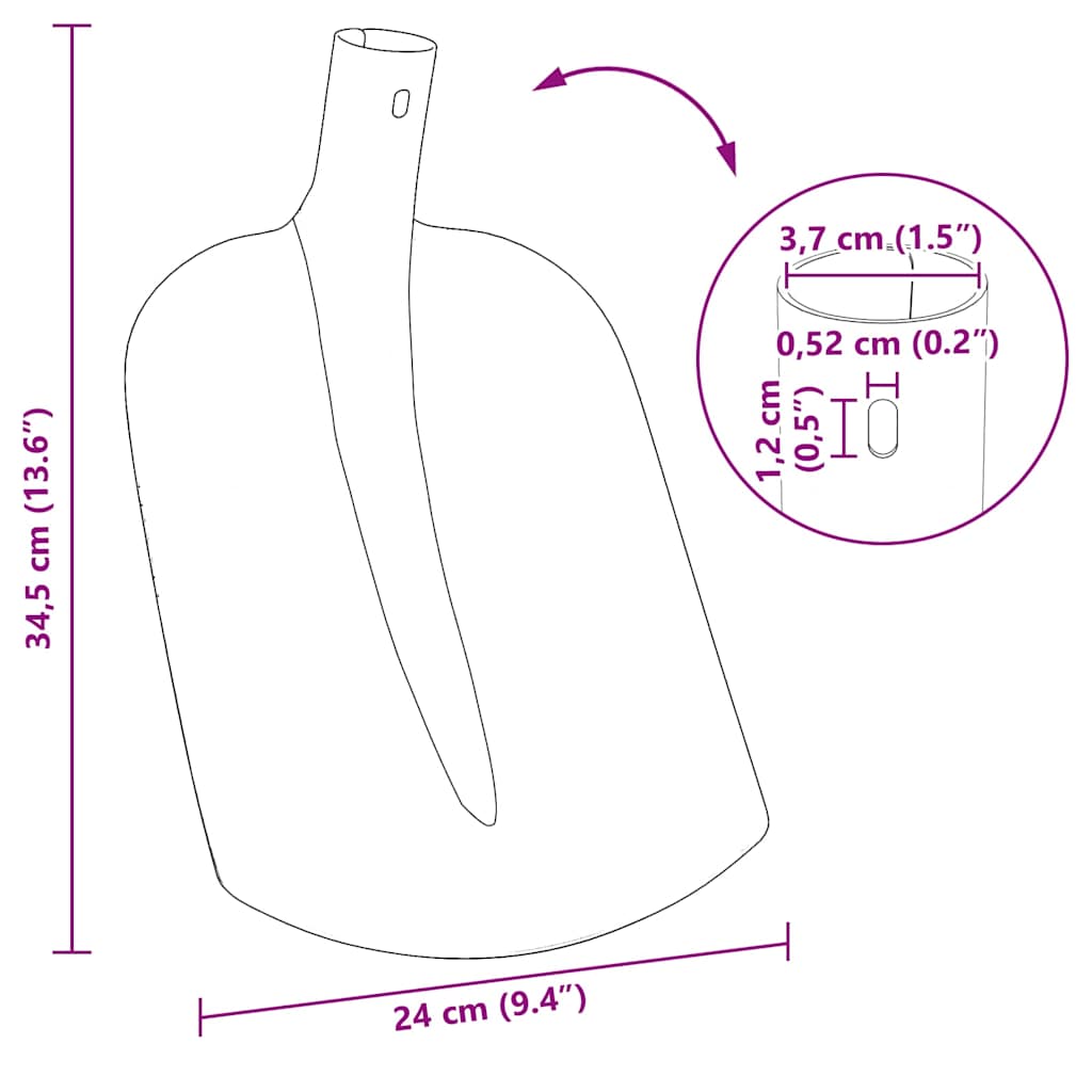 Glava lopate Crna 34,5 x 24 cm Čelik s prahom premazan
