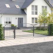 Vrata Ograde za Vrt s Arhivnim Vrh Assen Siva 500 x 75 cm Čelik