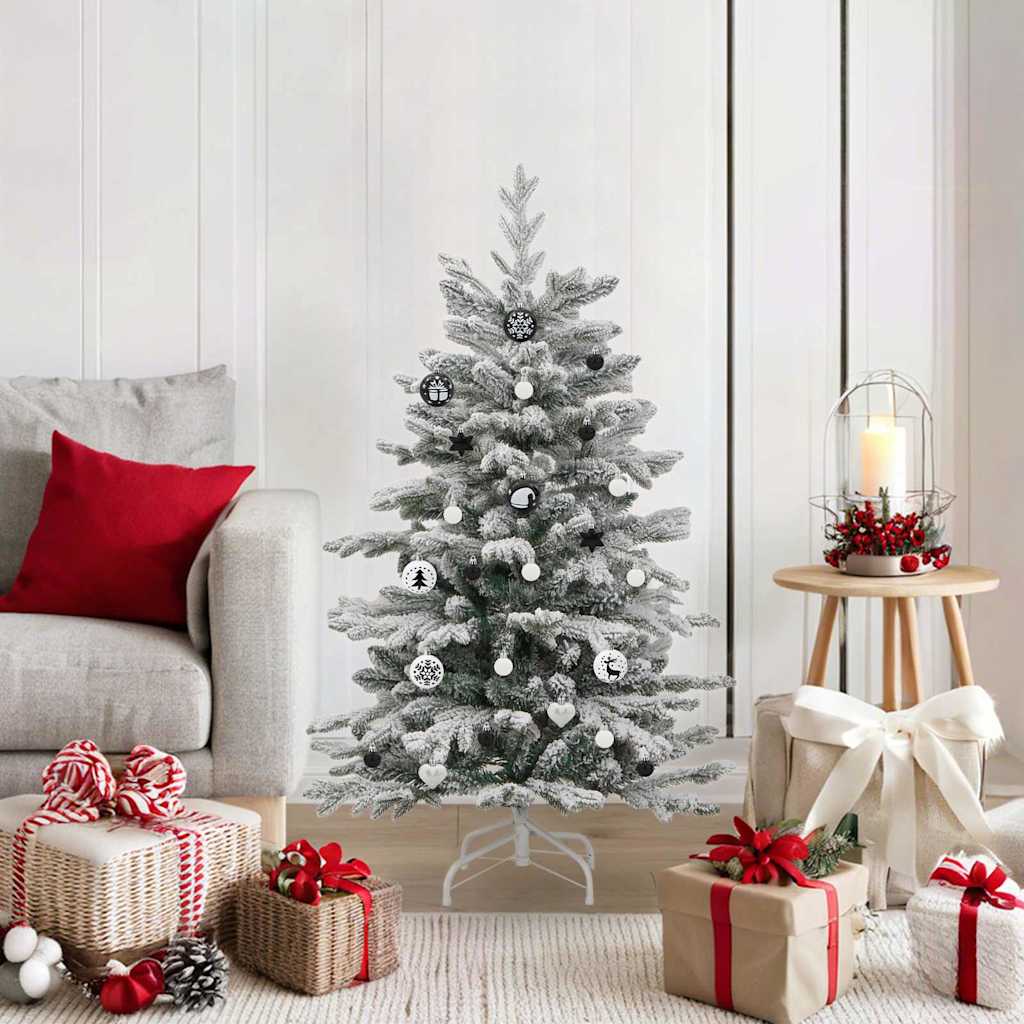 Set Božićnih Ukrasnih Kuglica 40 pcs Crna i bijela Plastika