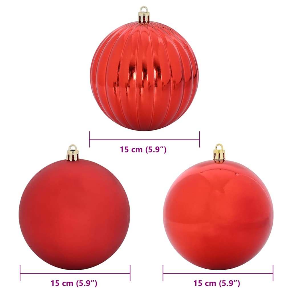 Set božićnih kuglica XL 9 pcs Crvena Plastika