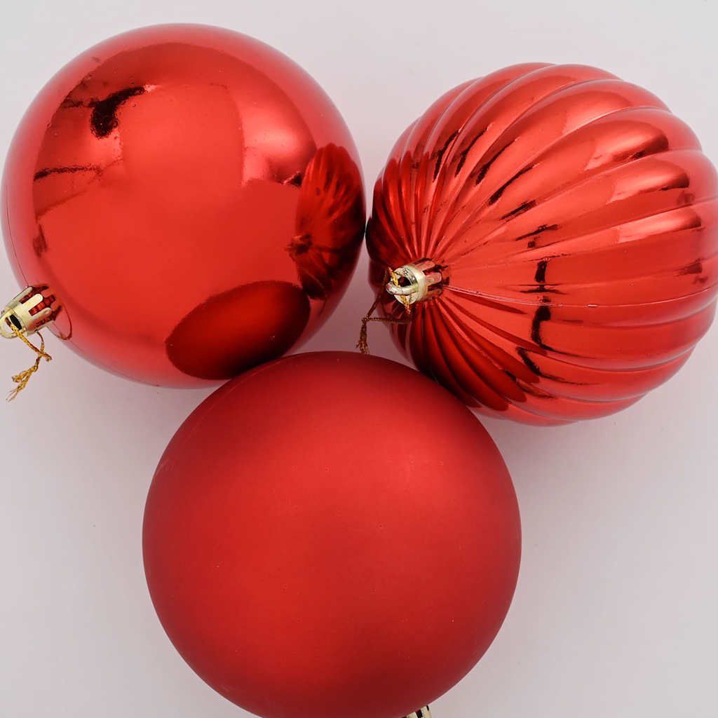 Set božićnih kuglica XXL 3 pcs Crvena Plastika