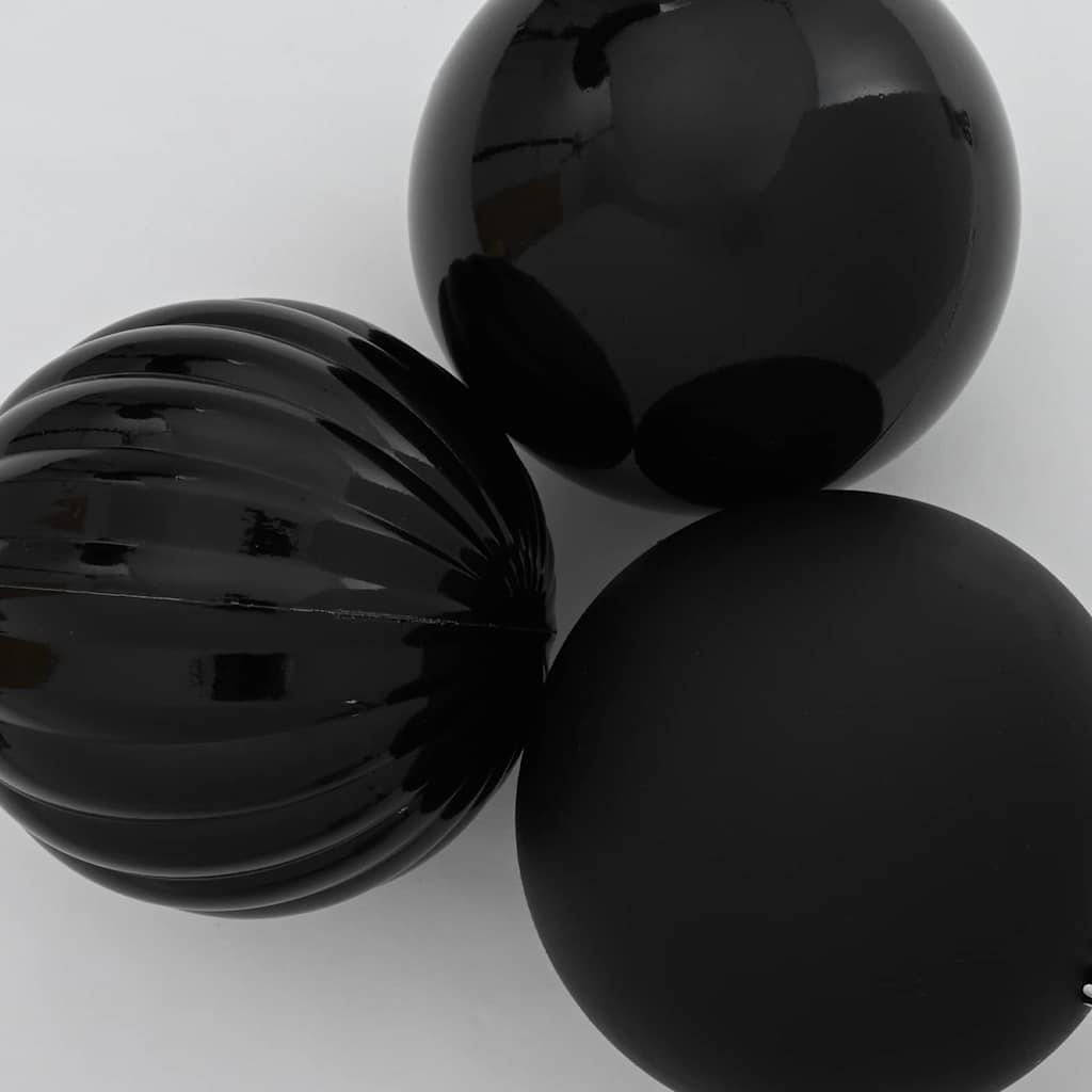 Set božićnih kuglica XXL 4 pcs Crna Plastika