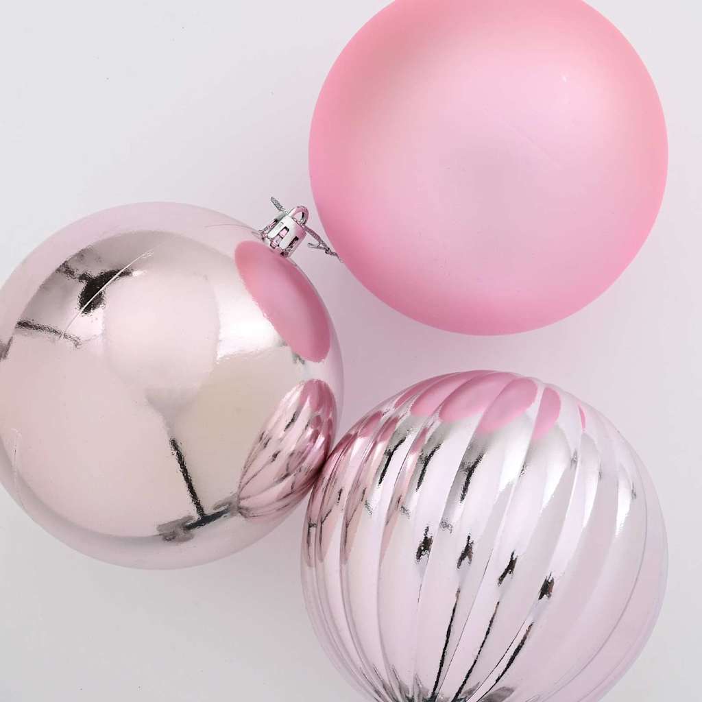 Set božićnih kuglica XL 9 pcs Ružičasta Plastika