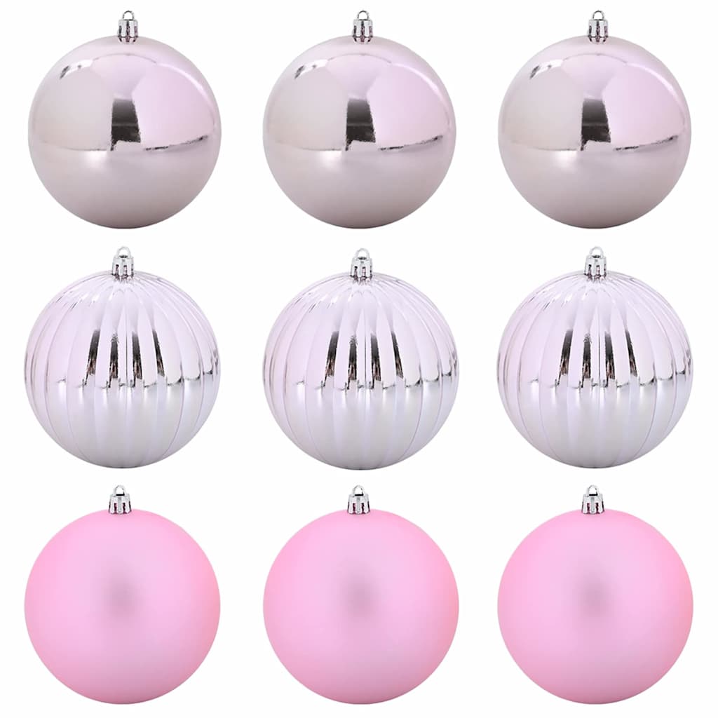 Set božićnih kuglica XL 9 pcs Ružičasta Plastika