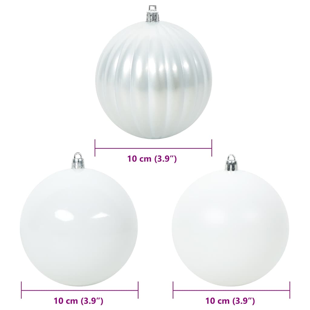 Set božićnih kuglica XL 15 pcs Bijelo Plastika