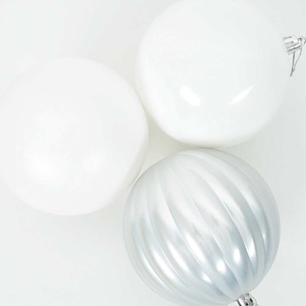 Set Božićnih Kuglica XL 9 pcs Bijelo Plastika