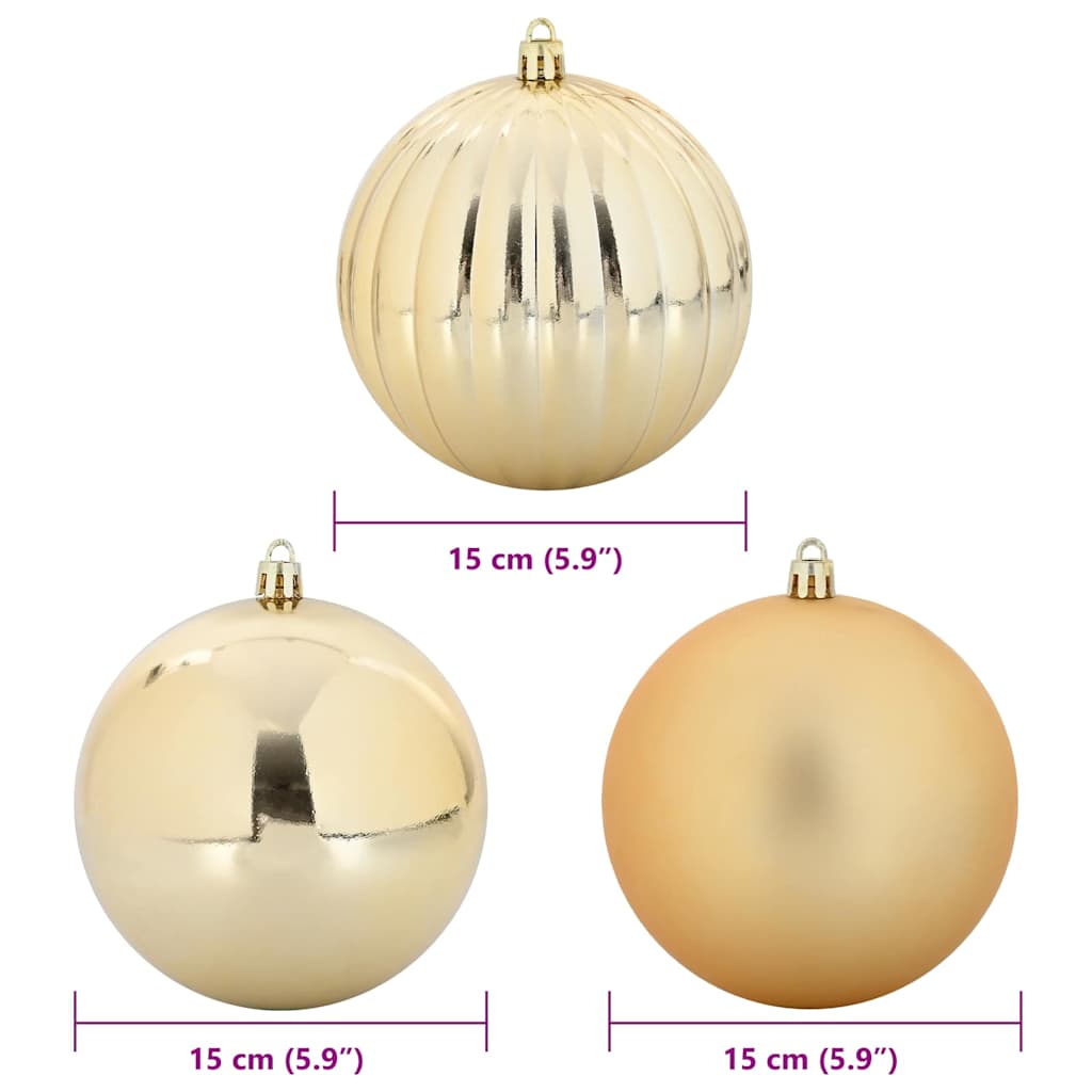 Set Božićnih Okrasa XL 9 pcs Zlatno Plastika