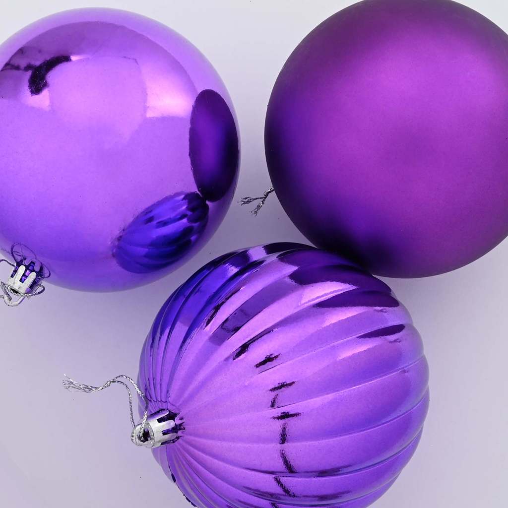 Set božićnih kuglica XXL 3 pcs Lila Plastika