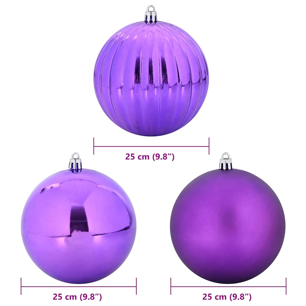 Set božićnih kuglica XXL 3 pcs Lila Plastika