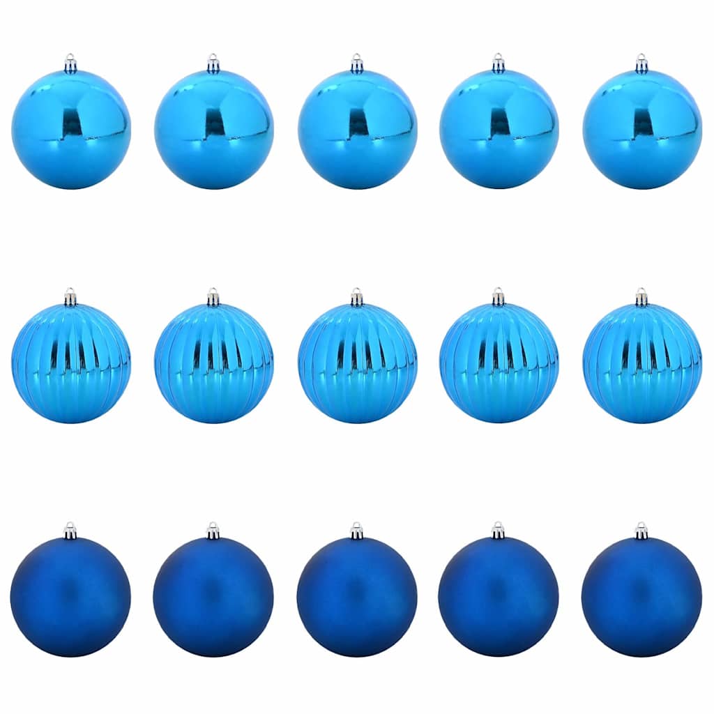 Set božićnih kuglica XL 15 pcs Plava Plastika